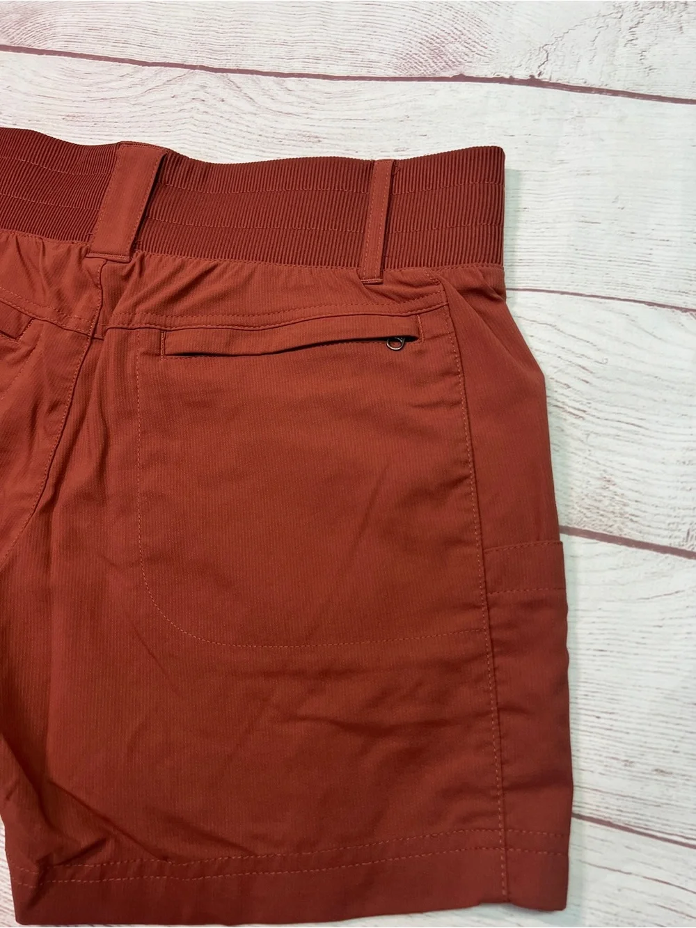 Title Nine Clamber 2.0 Hiking Shorts - 6 - rust red orange stretch 5" inseam - Picture 5 of 13